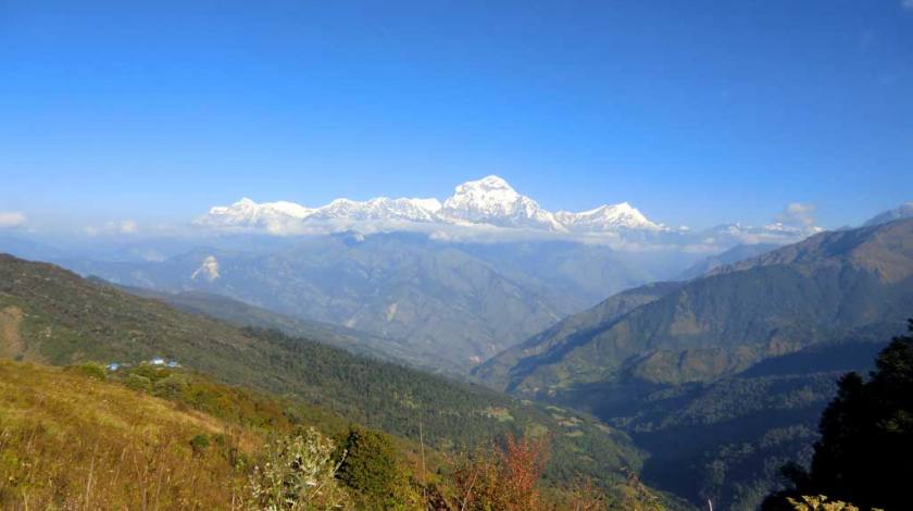 Mount Dhaulagiri (8167m) and mountains peaks on her range