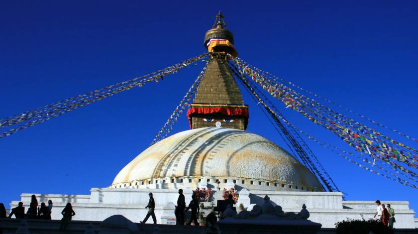 Buddhist Shrine Boudanath Stupa at Kathmandu 