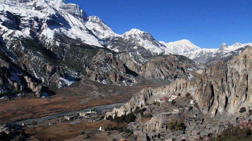 Manang Valley on the lap of Annapurnas