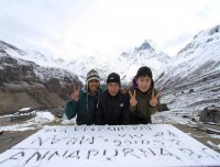 Annapurna Base Camp with Mt Fishtail on Background