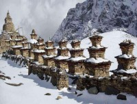 Buddhist Chortens on trails of Nar Phu Valley