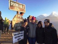 Sunrise captured at Poon Hill with magnificent mountain range 