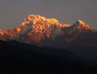 Sunrise atop Annapurna South and Hiuchuli