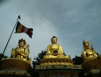 Three Statues of Buddha at Swayambu