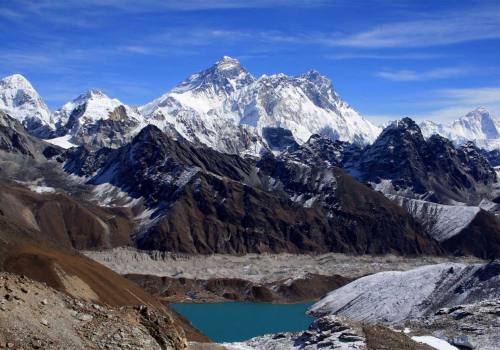 Majestic Everest and Gokyo Lake from Renjo La Pass