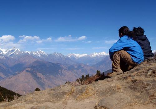 Staring Langtang Himalayan Range at Eye Level