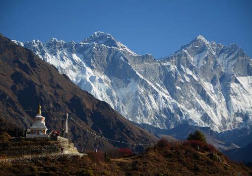 Visible Everest Top seen on the way to EBC